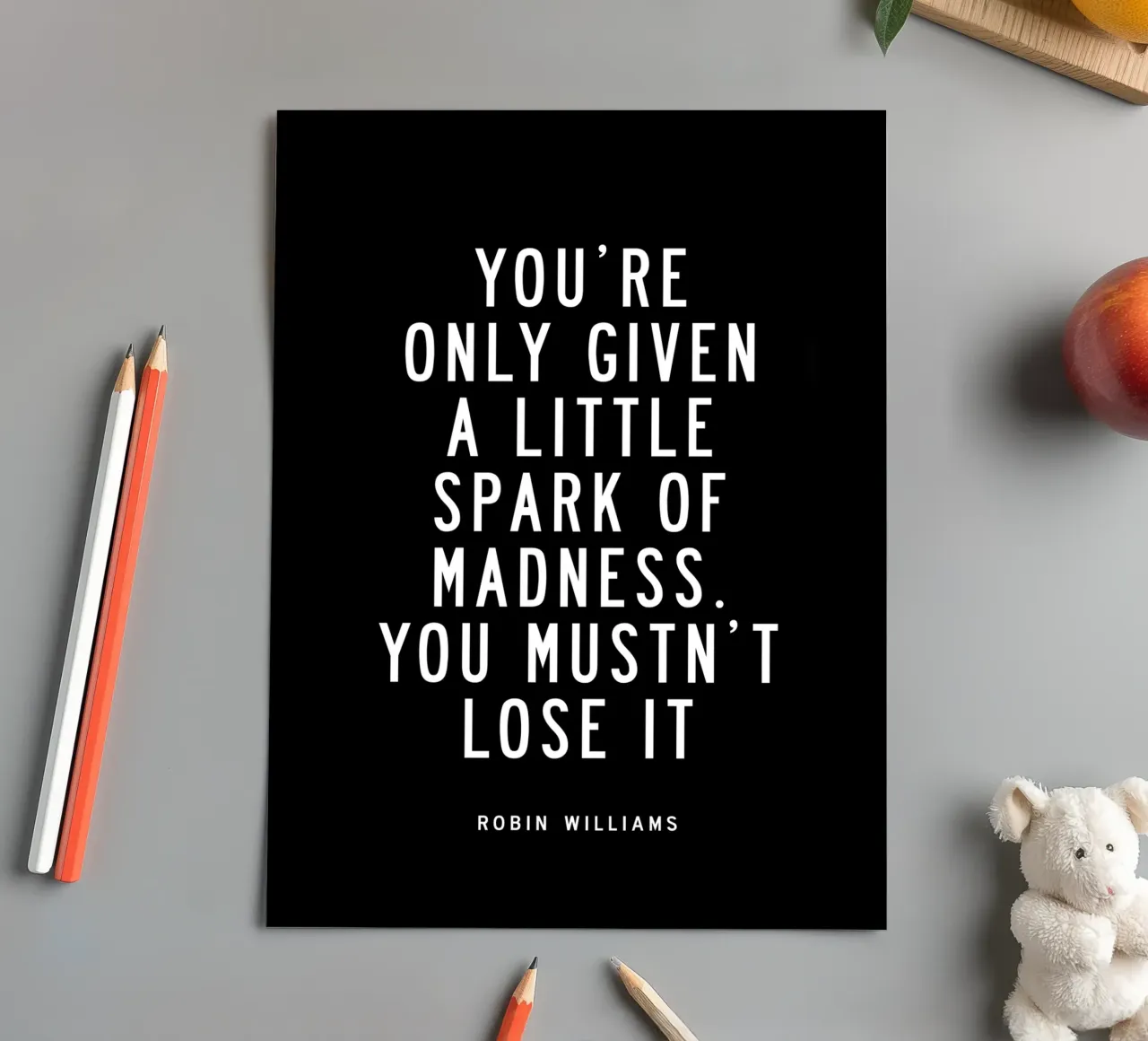 You Are Only Given a Little Spark of Madness Typography sticker sheet by THE MOTIVATED TYPE