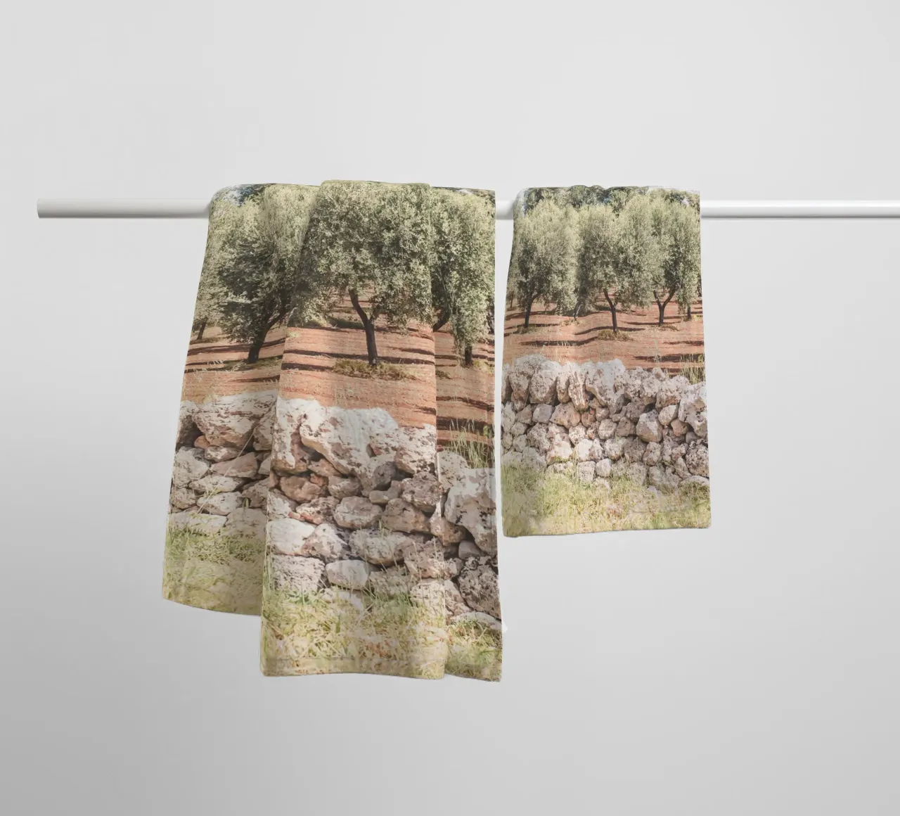Puglia, Italy I Field of olive trees in a nature park towel by Julie Travel Photography