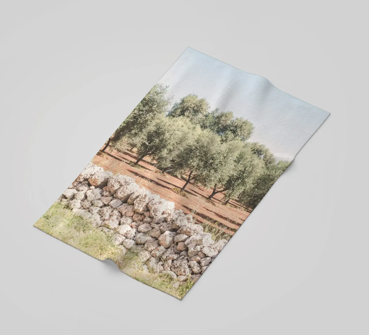 Puglia, Italy I Field of olive trees in a nature park beach towel by Julie Travel Photography