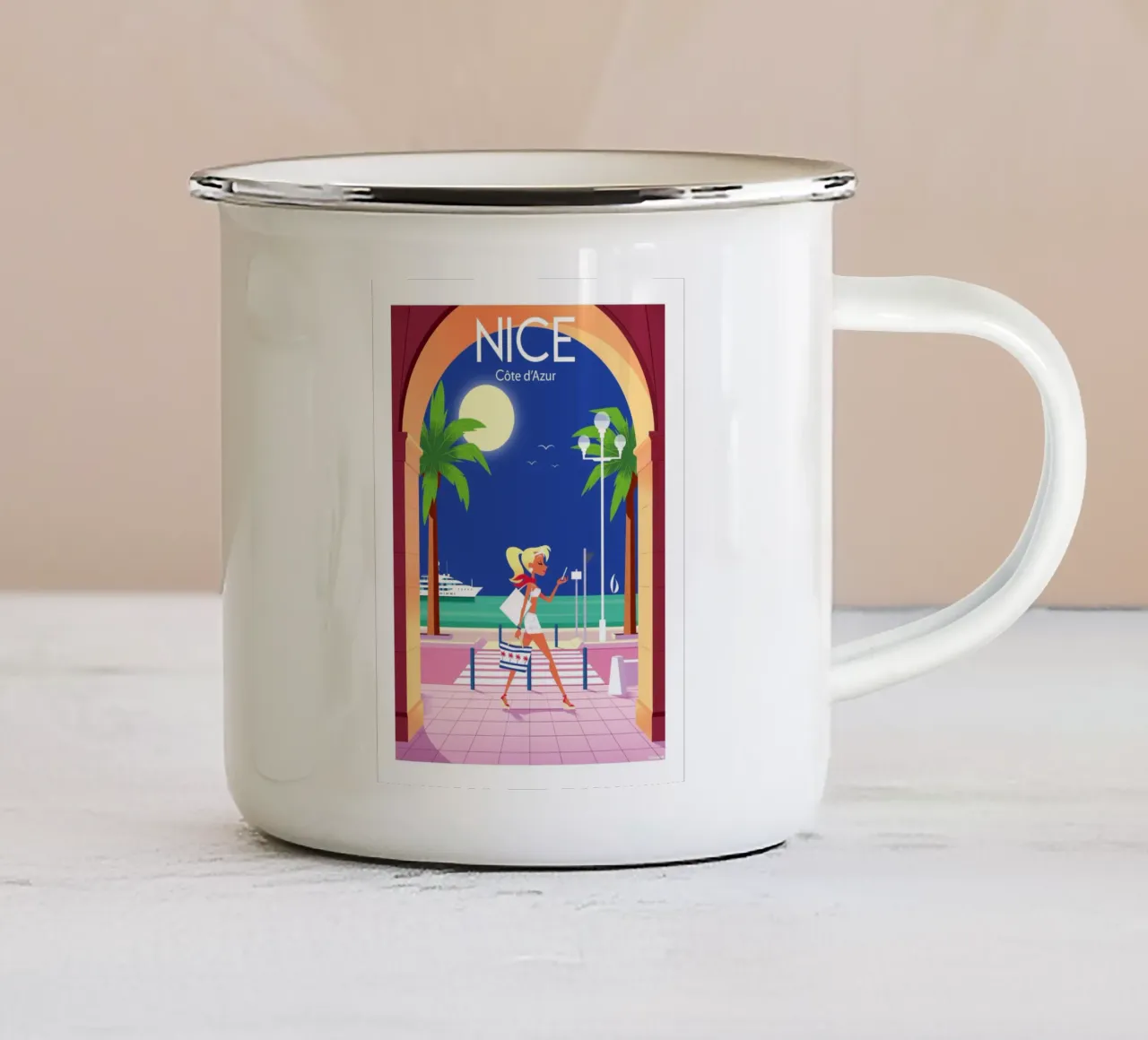 Nizza Costa Azzurra tazza in smalto da Raphaël Delerue