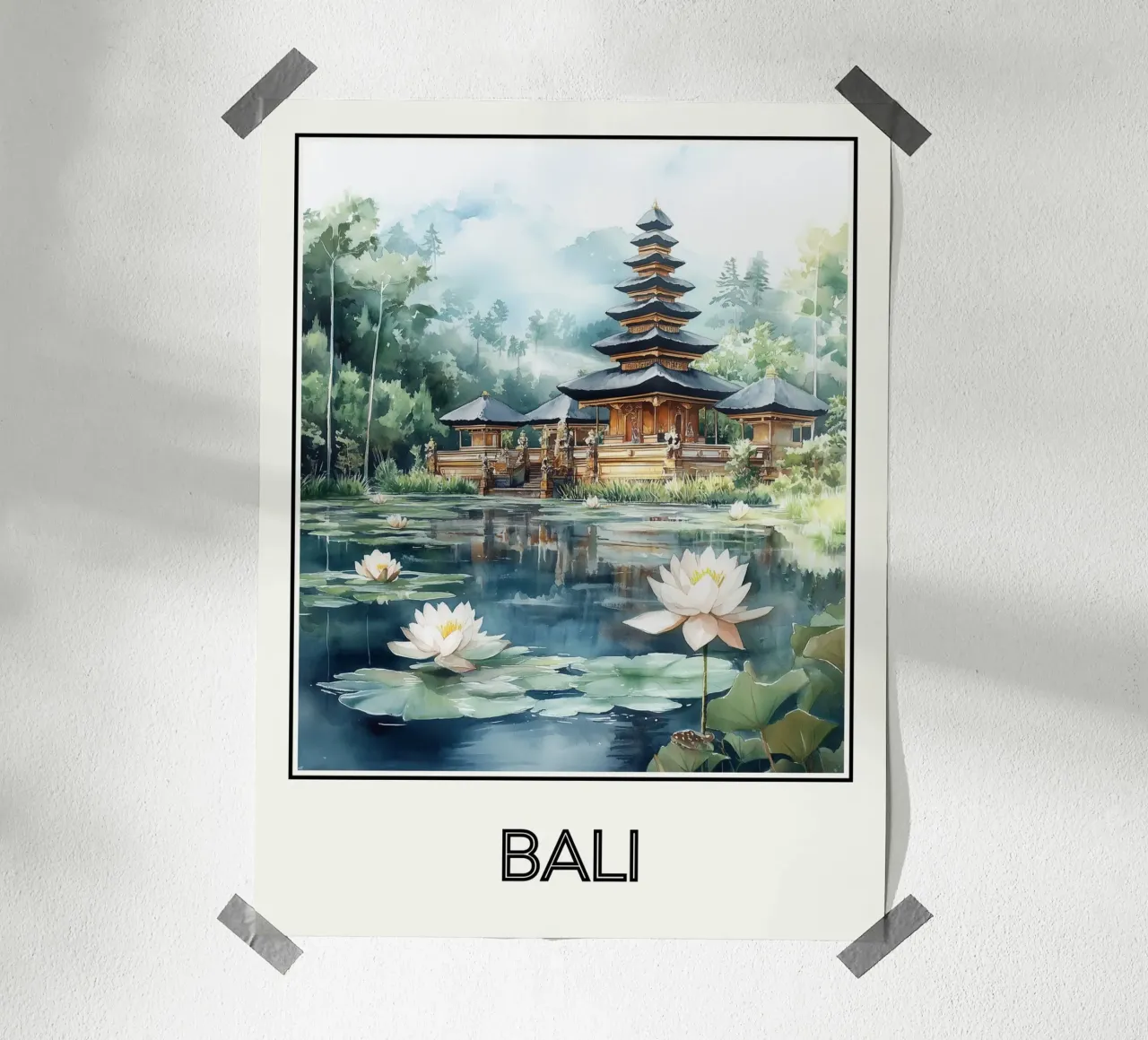 Bali poster con telaio in legno da Frame the World