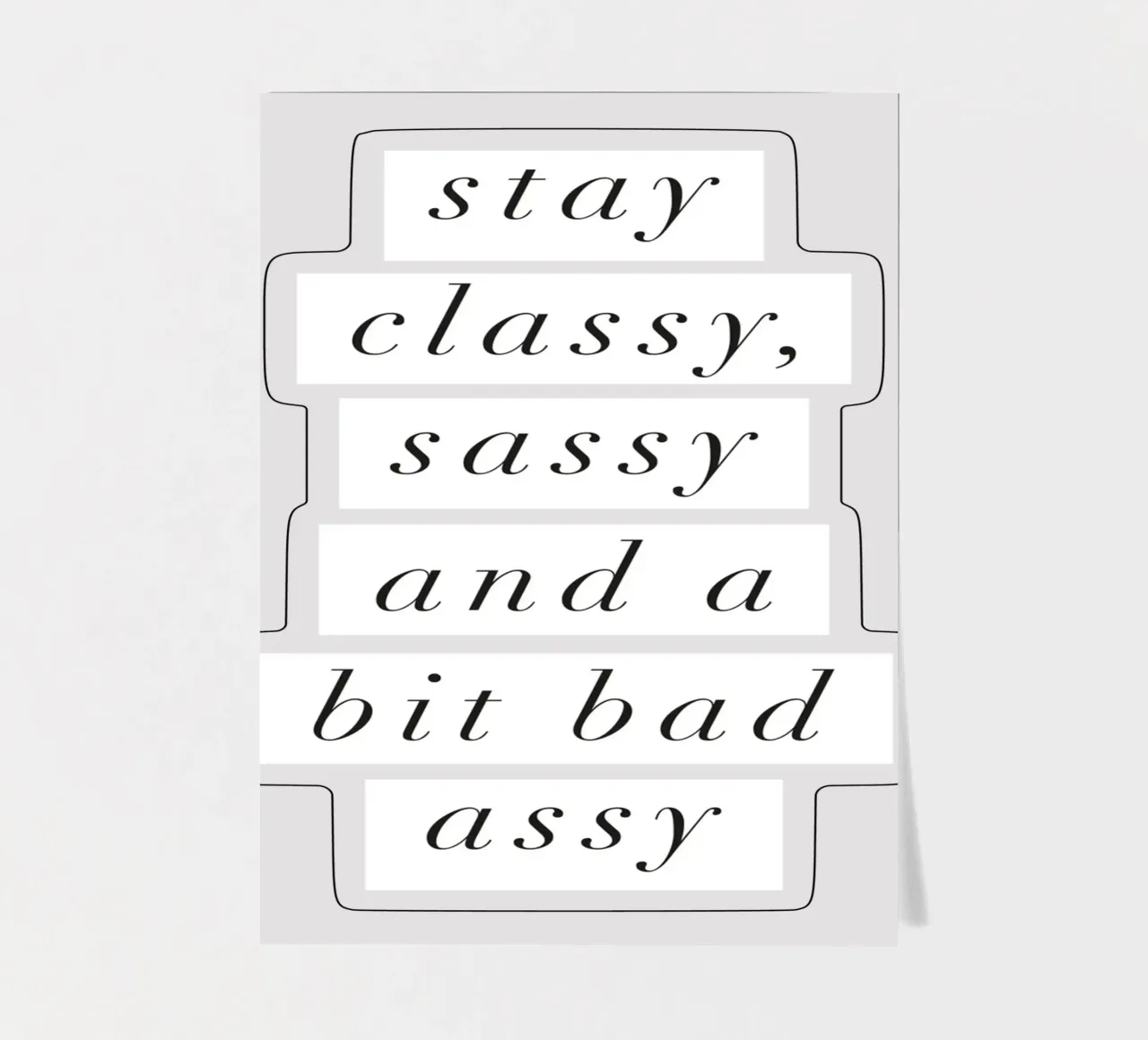 Tipografia monocromatica di classe, elegante e un po' cattiva foglio adesivo da THE MOTIVATED TYPE