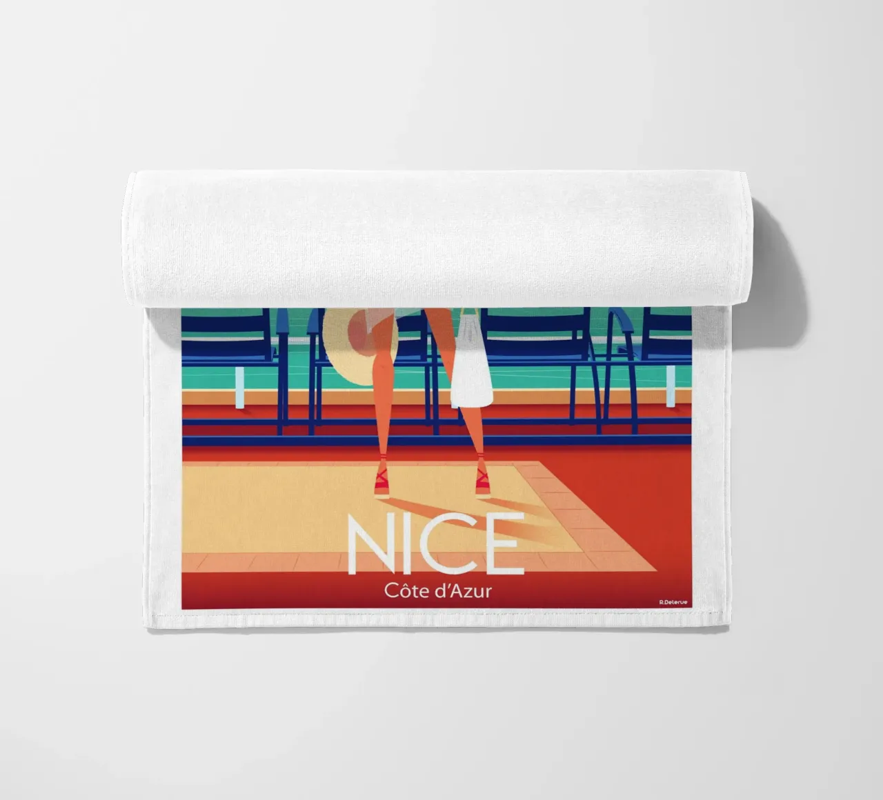 Nice Côte d'Azur beach towel by Raphaël Delerue