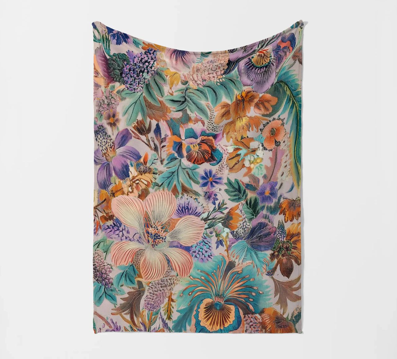 Motivo floreale vintage chic coperta in pile da Carinaprint