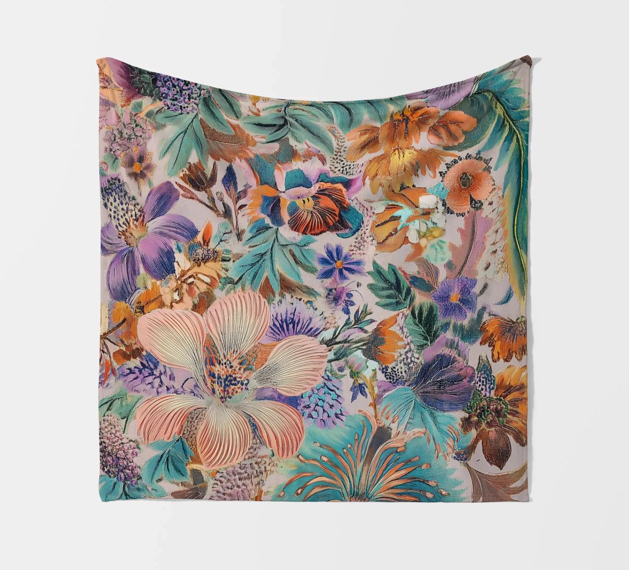Motivo floreale vintage chic coperta in pile da Carinaprint
