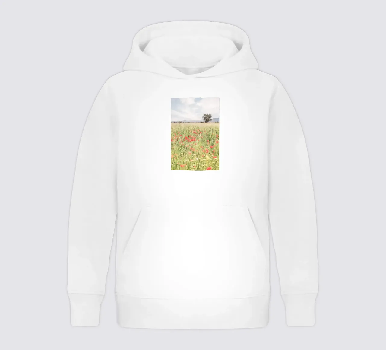 Puglia, Italy I Fields of wild red poppy flowers kids hoodie by Julie Travel Photography