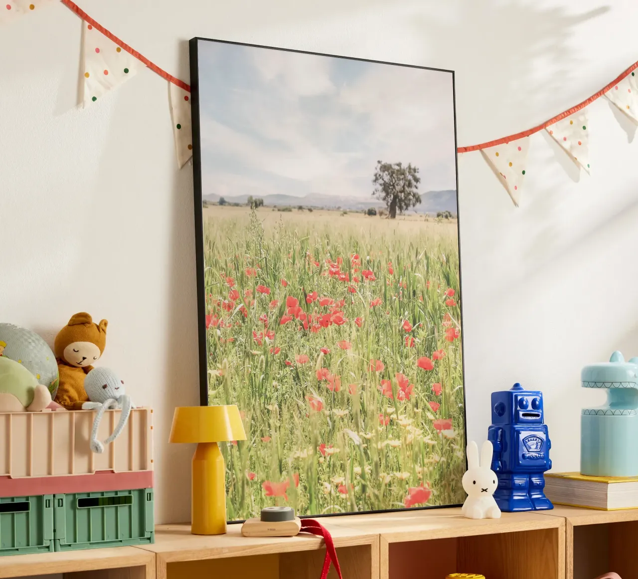 Puglia, Italy I Fields of wild red poppy flowers alu-dibond by Julie Travel Photography