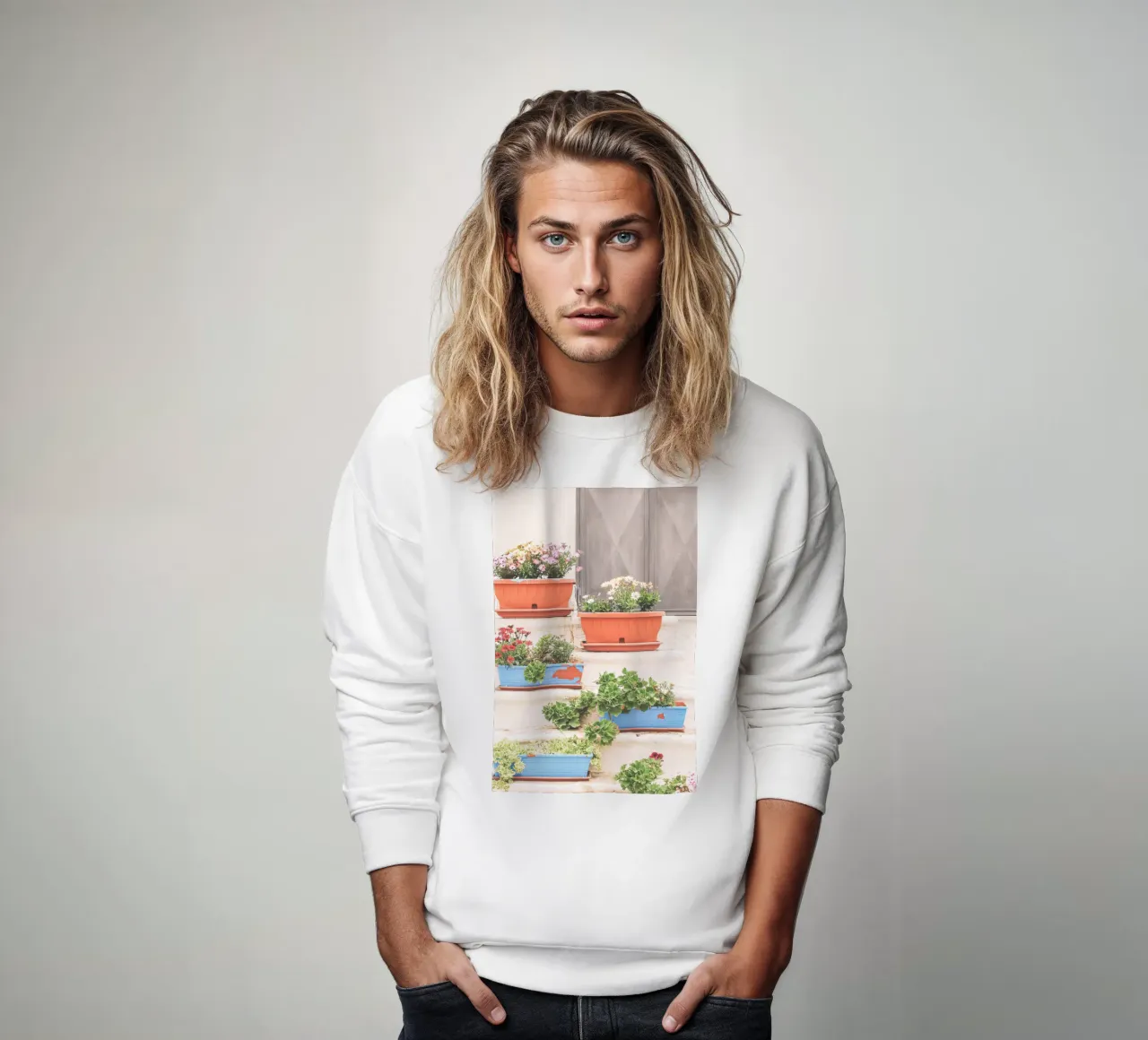 Puglia, Italia I La scala di fiori in un villaggio felpa da Julie Travel Photography