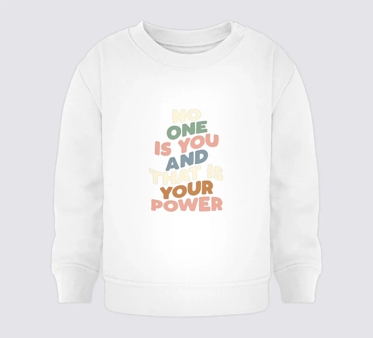 Nadie eres tú y ése es tu poder Typografie Design sudadera de bebé de THE MOTIVATED TYPE