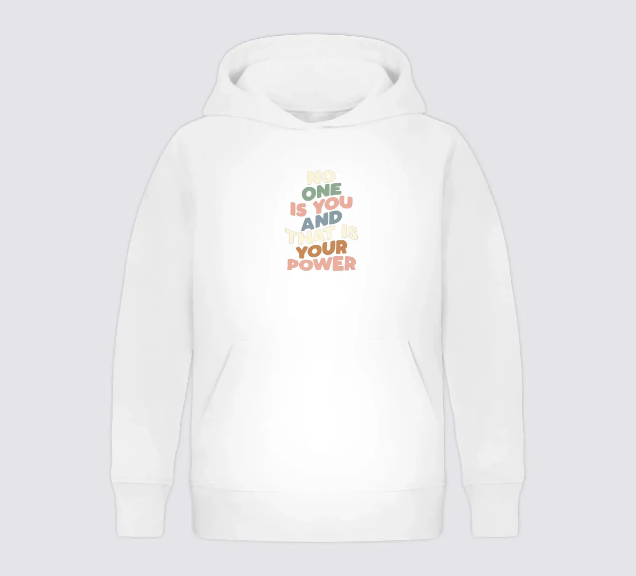 Nadie eres tú y ése es tu poder Typografie Design sudadera con capucha para niño de THE MOTIVATED TYPE