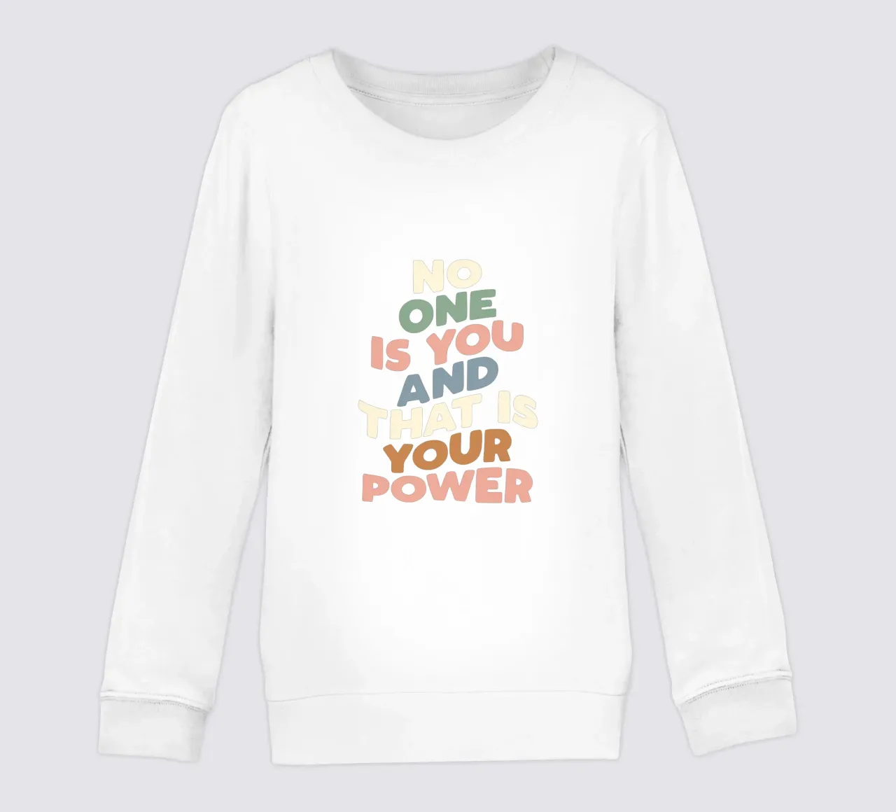 Nadie eres tú y ése es tu poder Typografie Design sudadera para niño de THE MOTIVATED TYPE