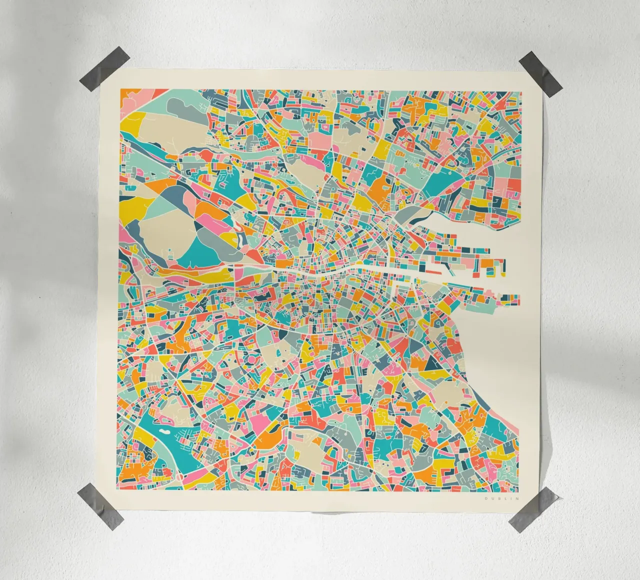 DUBLIN MAP poster da Jazzberry Blue