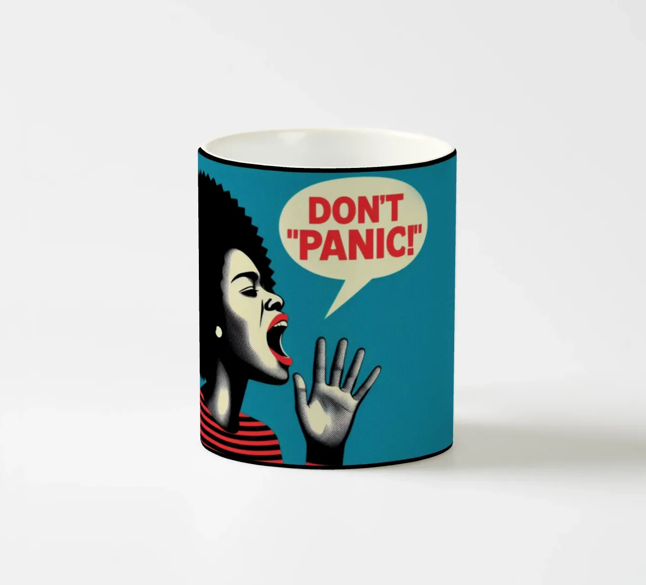 Don't Panic - Stampa poster d'epoca tazza in ceramica da posterprints-by-nomad