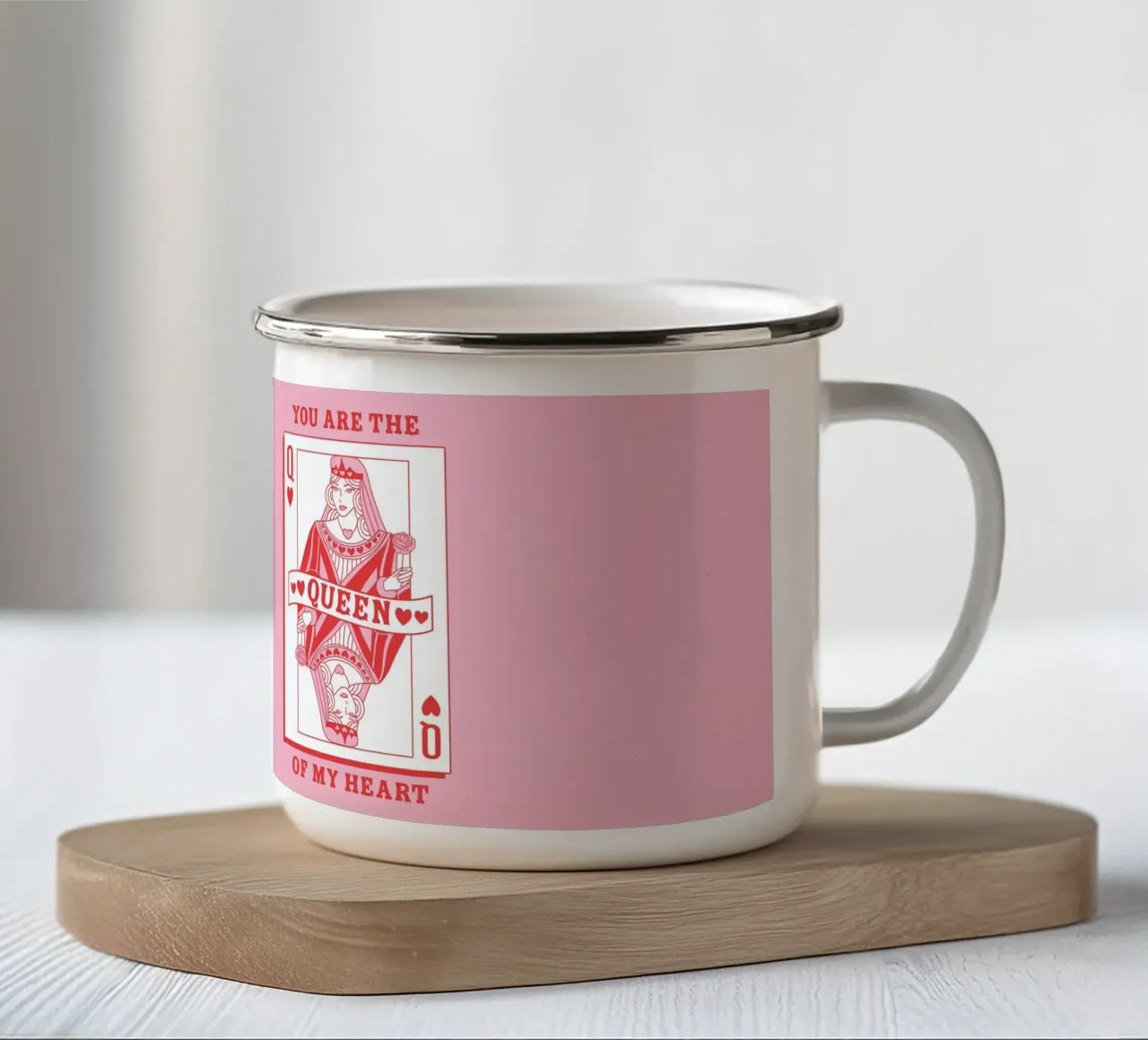 Reine de mon cœur Valentine mug en émail de cafelab
