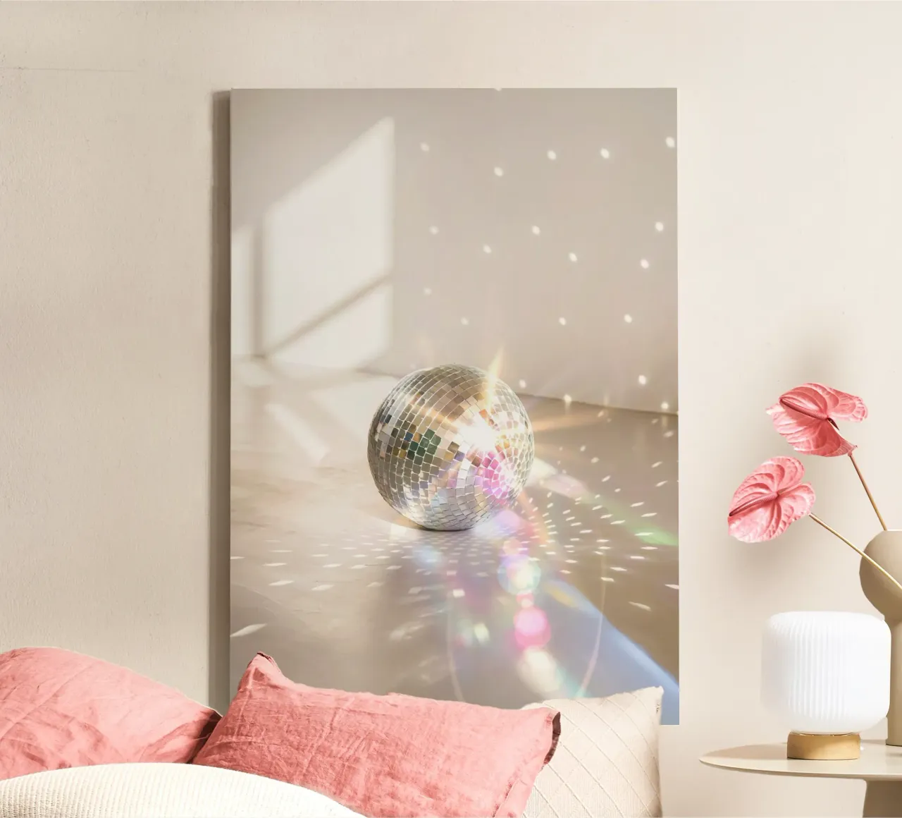 Glitz Glam Disco Ball canvas with Floater frame by Dagmar Pels
