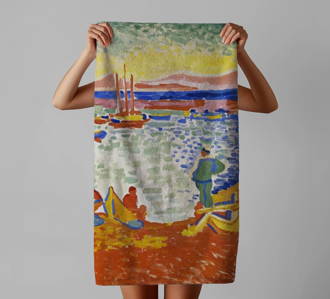 André Derain - Boats in the Harbour at Collioure towel by ARTOTHEK