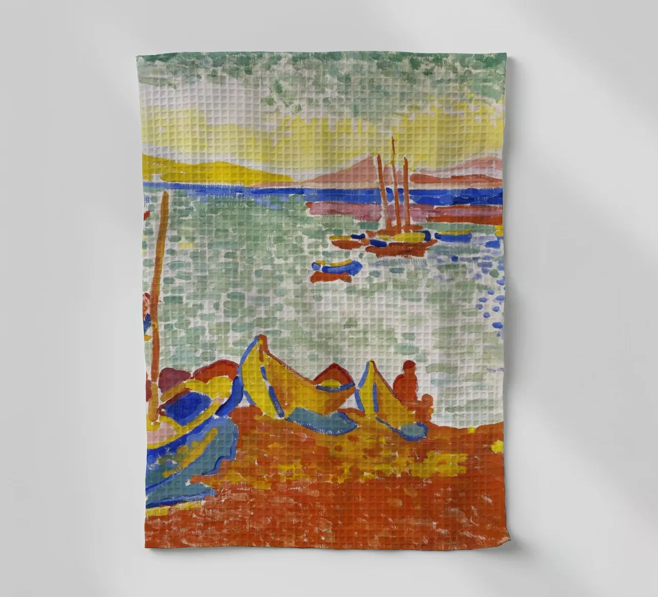 André Derain - Bateaux dans le port de Collioure torchon de ARTOTHEK