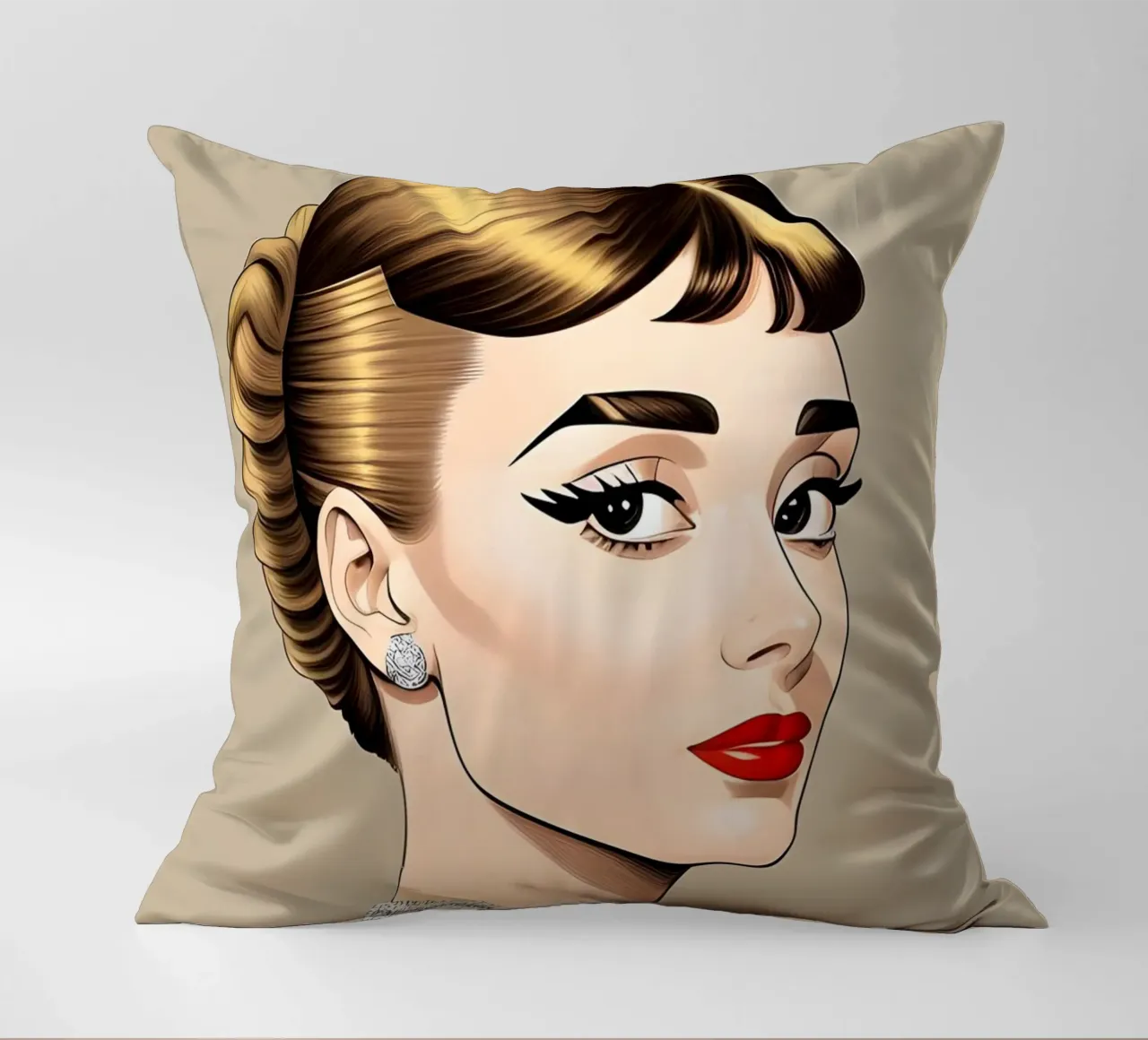AUDREY HEPBURN MODE-ILLUSTRATIE kussen van ART DECO