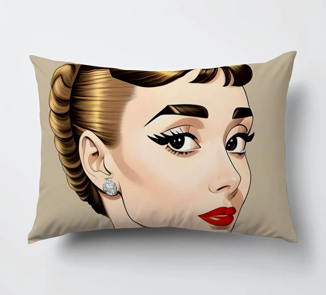 AUDREY HEPBURN MODE-ILLUSTRATIE kussen van ART DECO