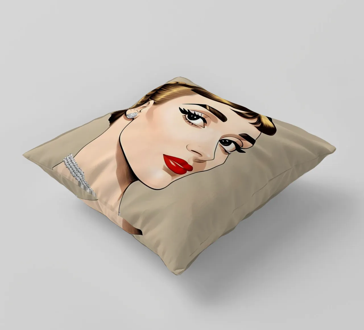 AUDREY HEPBURN MODE-ILLUSTRATIE kussen van ART DECO