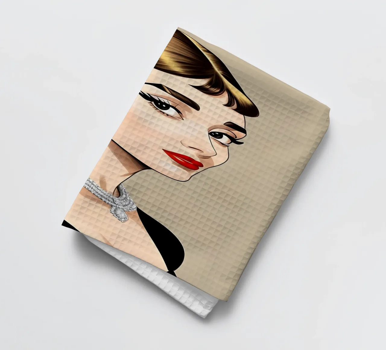 ILLUSTRAZIONE DI MODA DI AUDREY HEPBURN canovaccio da cucina da ART DECO