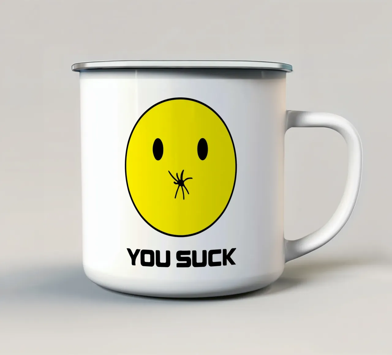 Funny You S*ck kunstontwerp emaille mok van kaiyaraiya