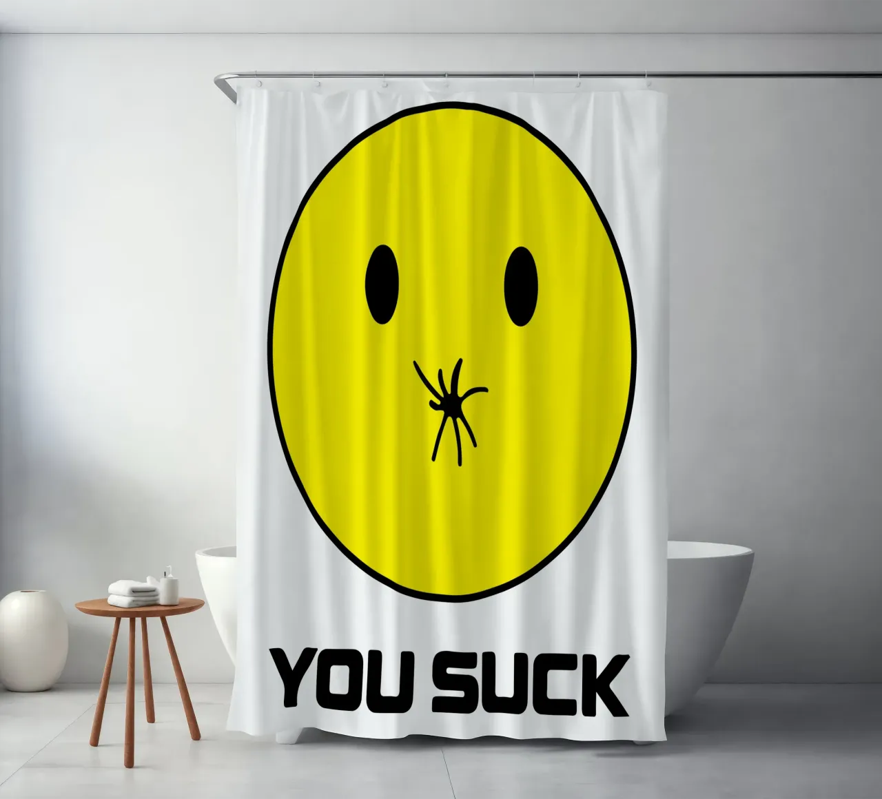 Design artistico Funny You S*ck tenda da doccia da kaiyaraiya