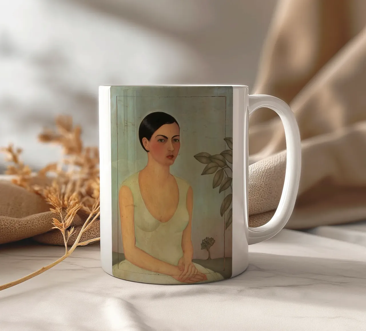 Frida Kahlo - Signora in bianco tazza in ceramica da ARTOTHEK