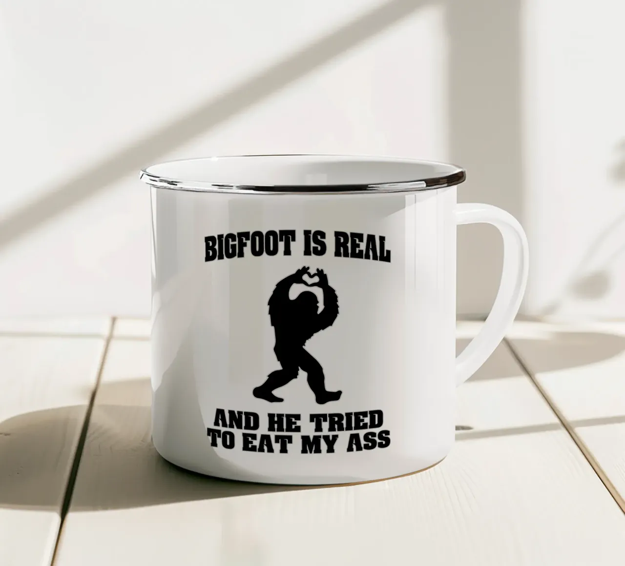 Bigfoot is echt grappig art design emaille mok van kaiyaraiya