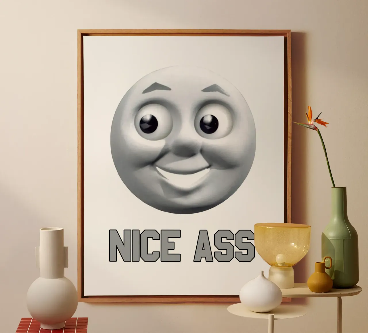 funny nice as art design canvas with Floater frame by kaiyaraiya
