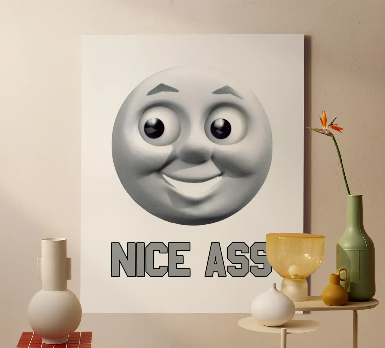 funny nice as art design canvas with Floater frame by kaiyaraiya