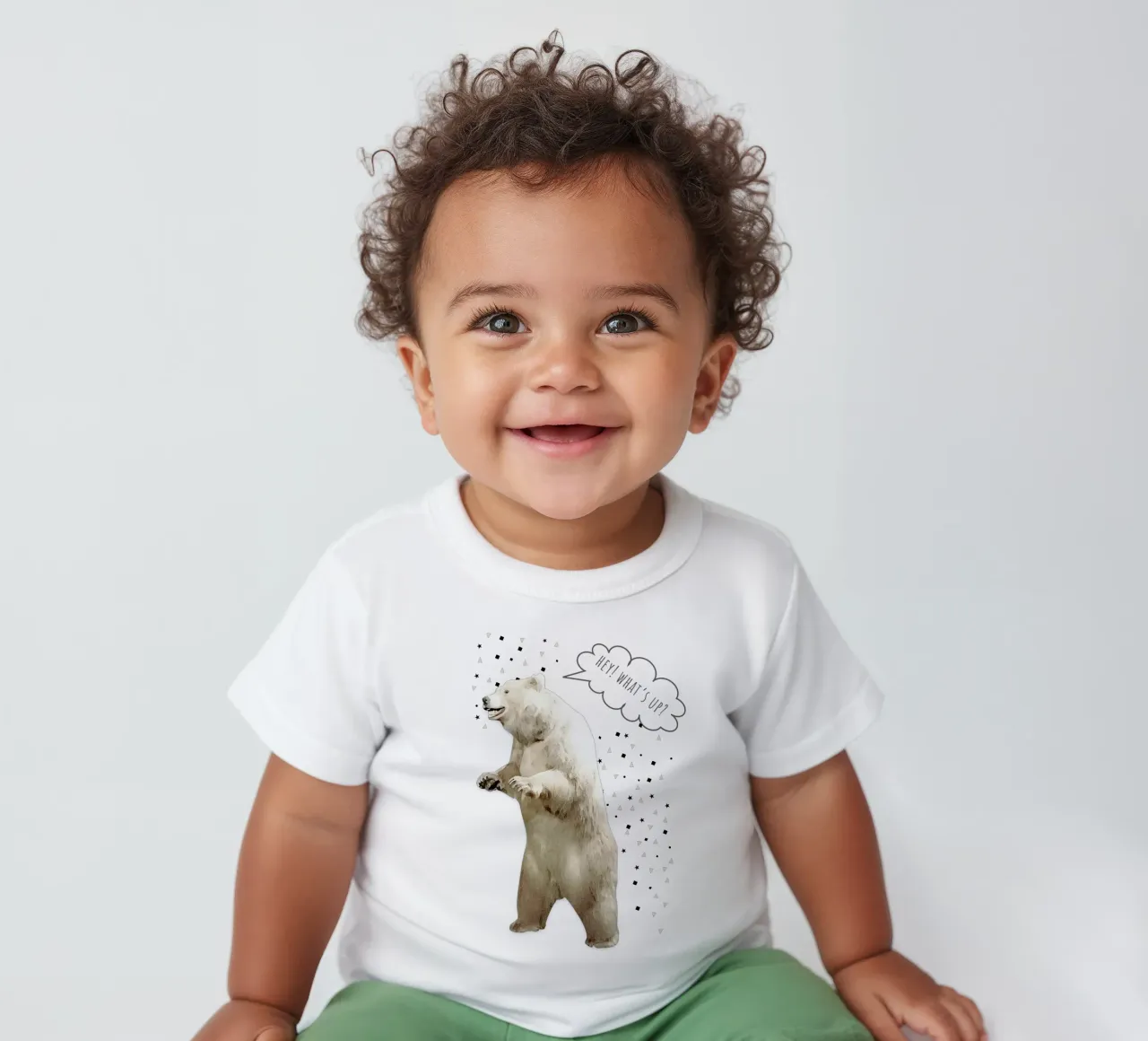 HEY! WHAT'S UP? maglietta neonato da natural neutral
