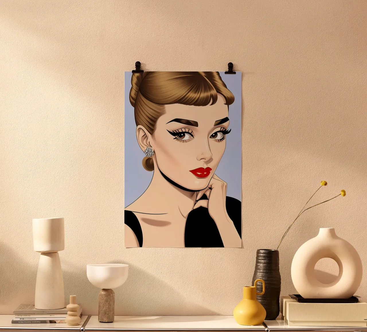 Audrey Hepburn Icona di moda carta hahnemühle da ART DECO