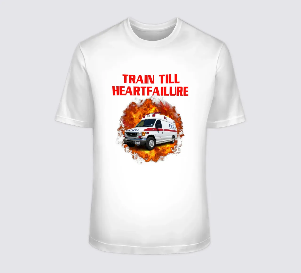 Train Till Heartfailure Humor Funny art design t-shirt da kaiyaraiya