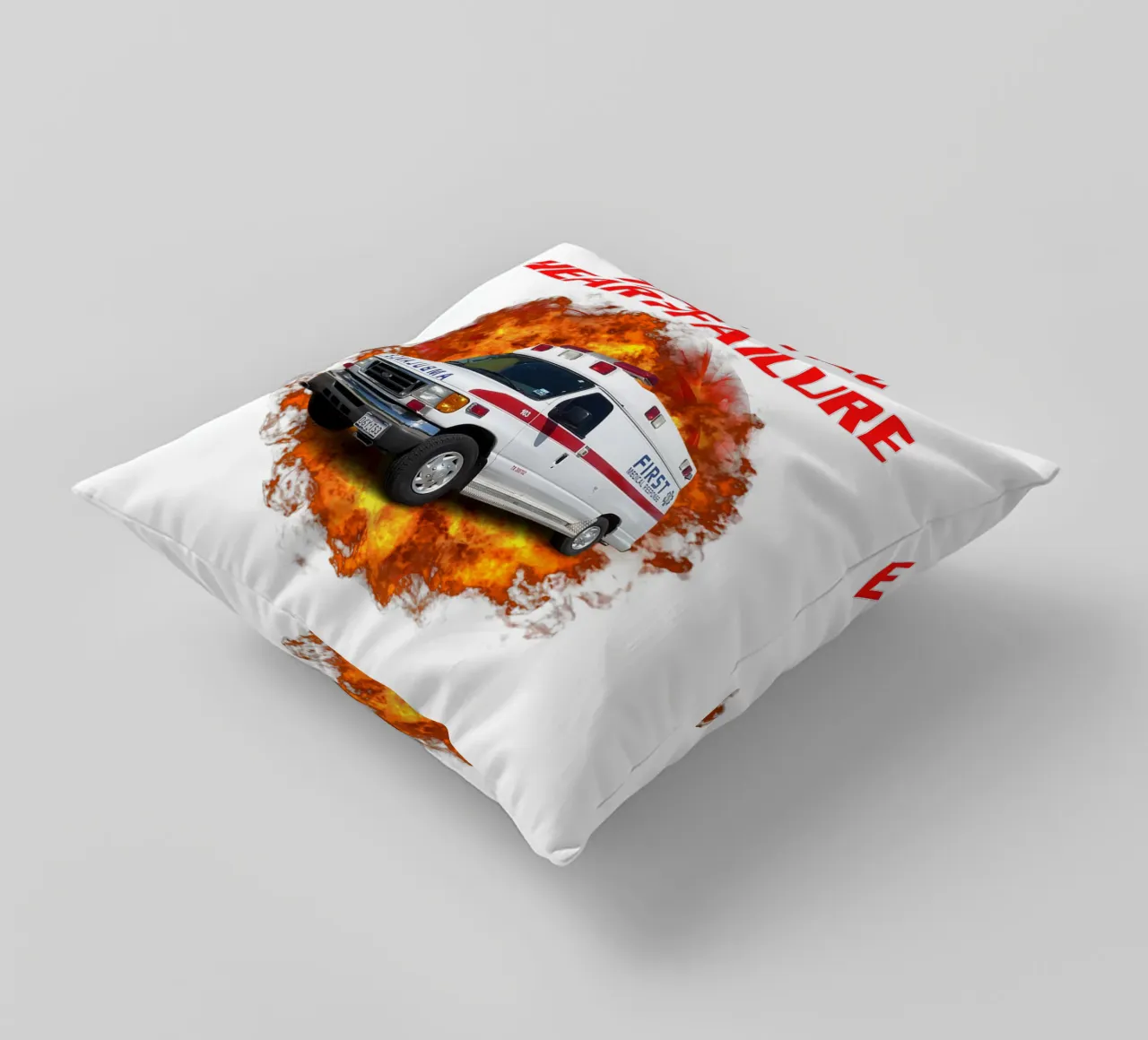 Train Till Heartfailure Humor Funny art design cuscino da kaiyaraiya