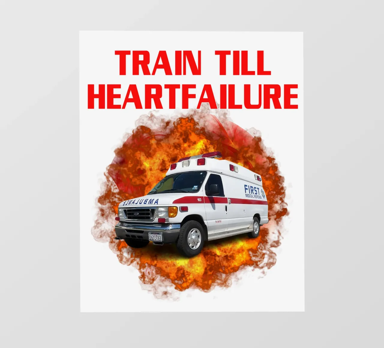 Train Till Heartfailure Humor Funny art design pellicola backlit da kaiyaraiya