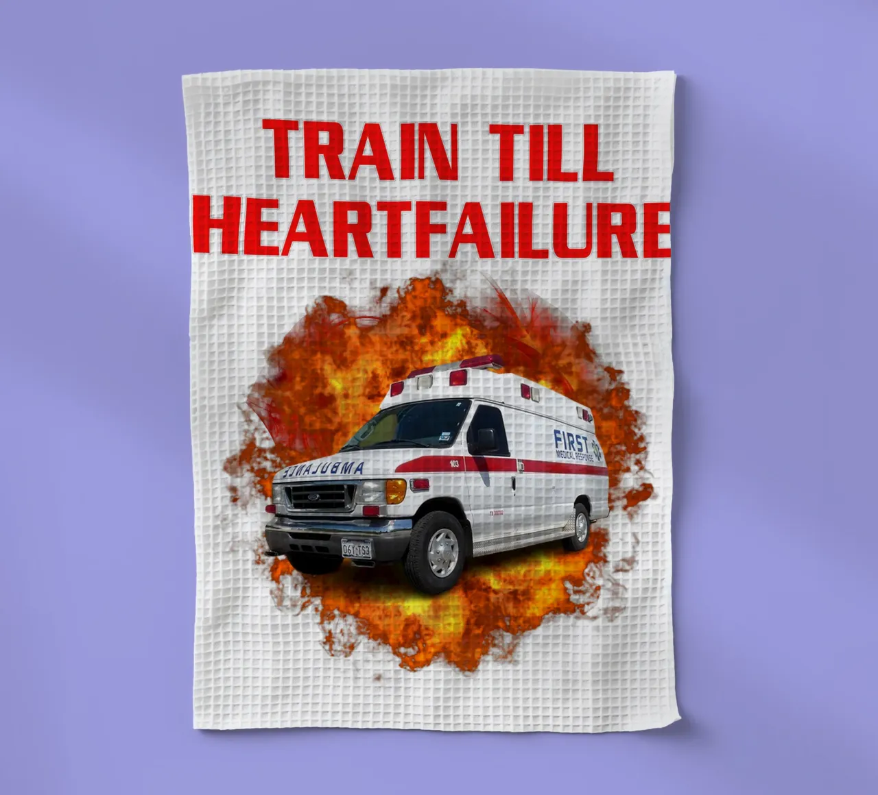 Train Till Heartfailure Humour Funny art design torchon de kaiyaraiya