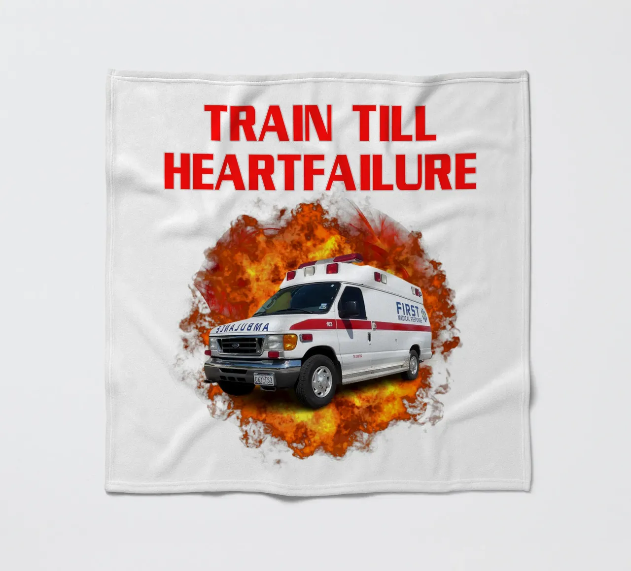 Train Till Heartfailure Humor Funny art design coperta in pile da kaiyaraiya