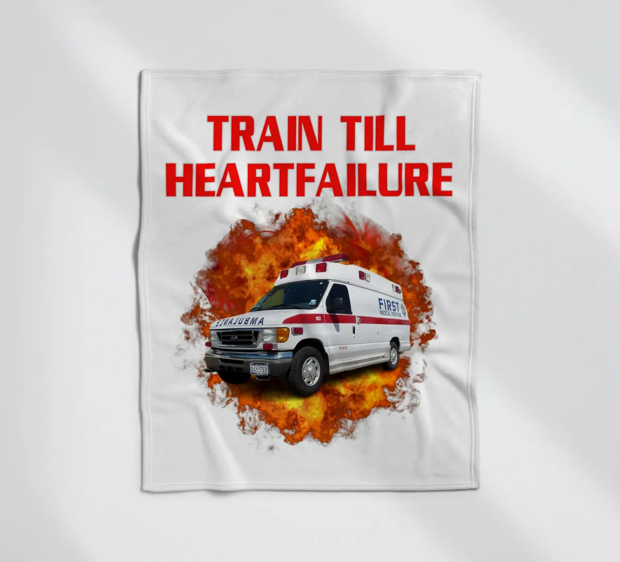 Train Till Heartfailure Humor Funny art design coperta in pile da kaiyaraiya