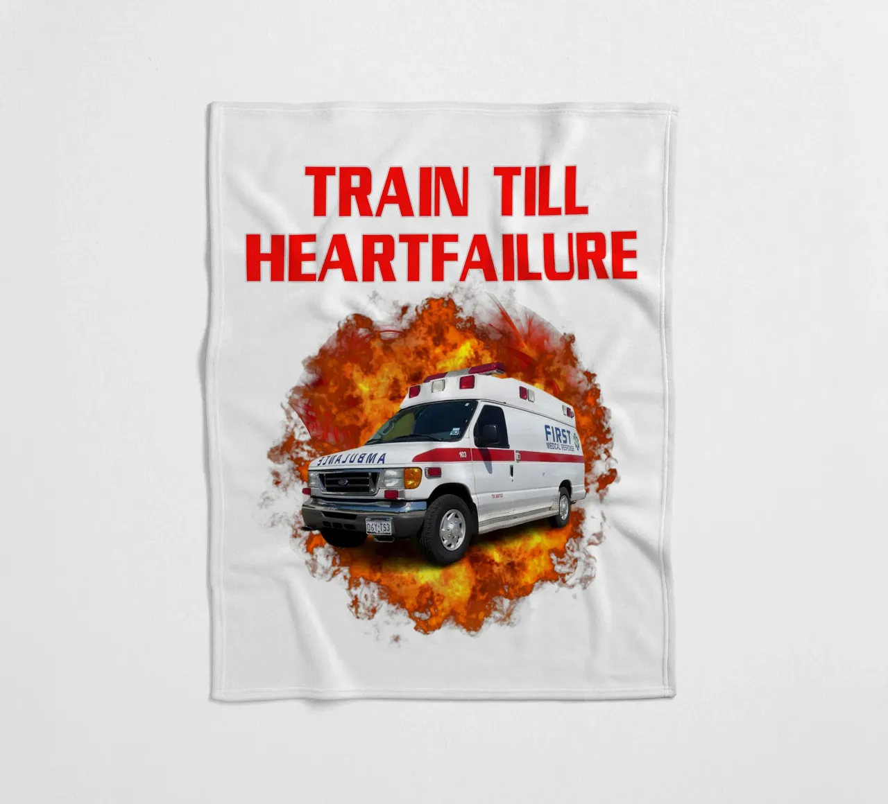 Train Till Heartfailure Humor Funny art design coperta in pile da kaiyaraiya