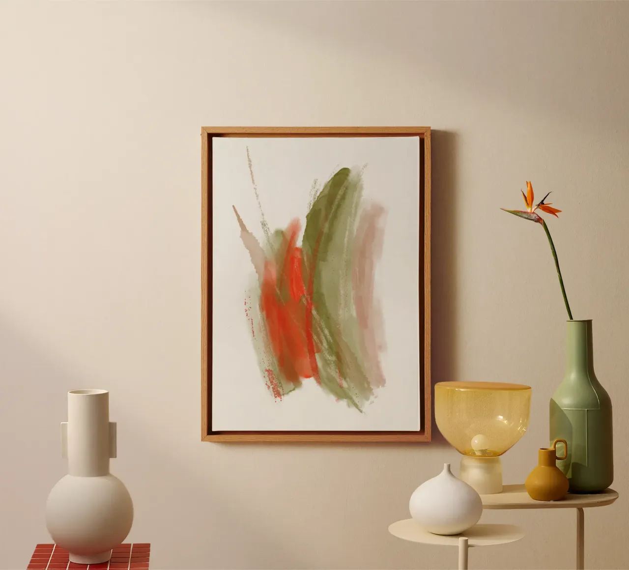 Just Green & Red | Brushstroke Abstract tela da sabidussi