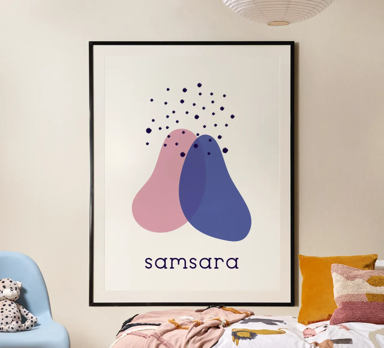 SAMSARA poster con telaio in alluminio da natural neutral