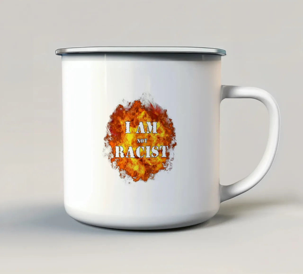 Non sono razzista Meme Art Design tazza in smalto da kaiyaraiya