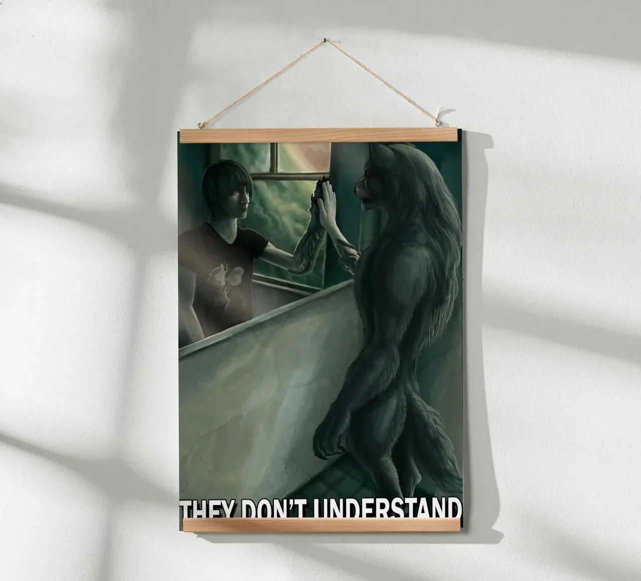 Wolf Meme Grappig Kunstontwerp hahnemühle van kaiyaraiya