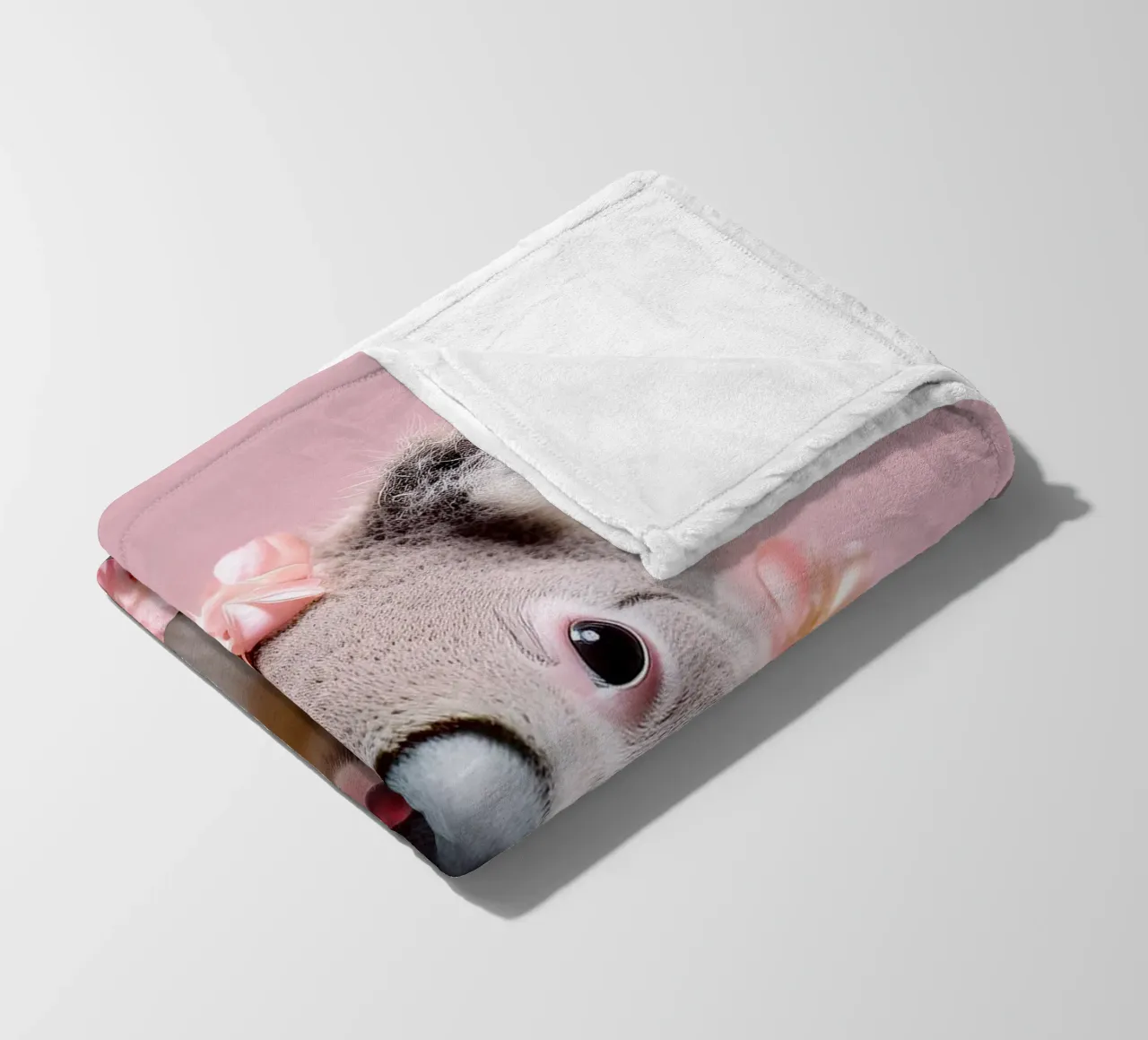 Adorable Koala with Pink Flowers in a Pastel Art Design fleece blanket by FlexiDesignsByK