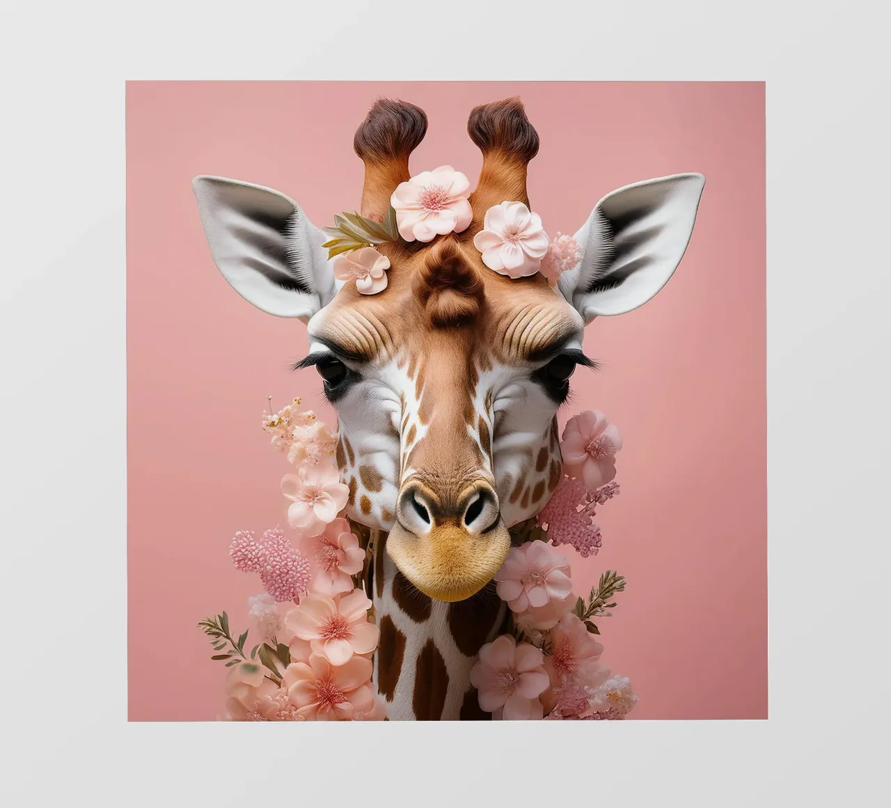 Elegant Giraffe with Blossoming Floral Crown Print pvc cover by FlexiDesignsByK