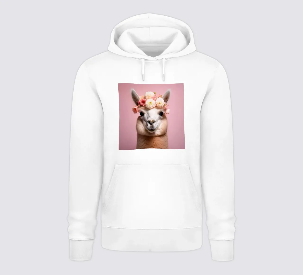 Lovely Llama with a Delicate Floral Crown Art Print hoodie by FlexiDesignsByK