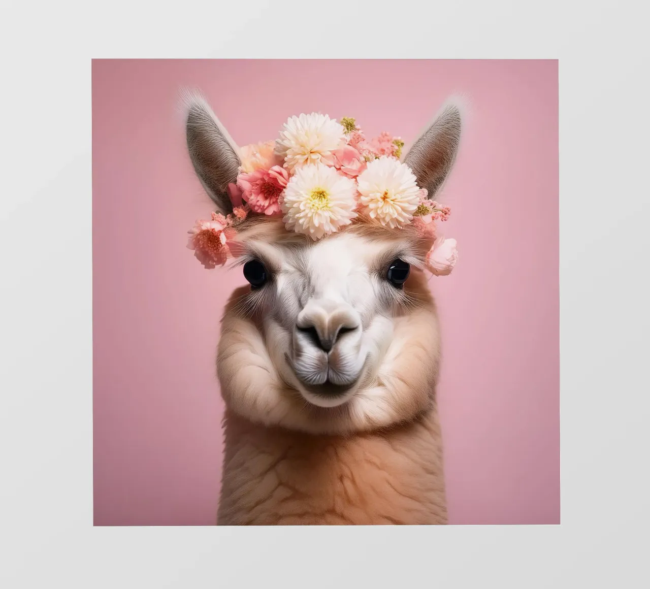 Lovely Llama with a Delicate Floral Crown Art Print pvc cover by FlexiDesignsByK