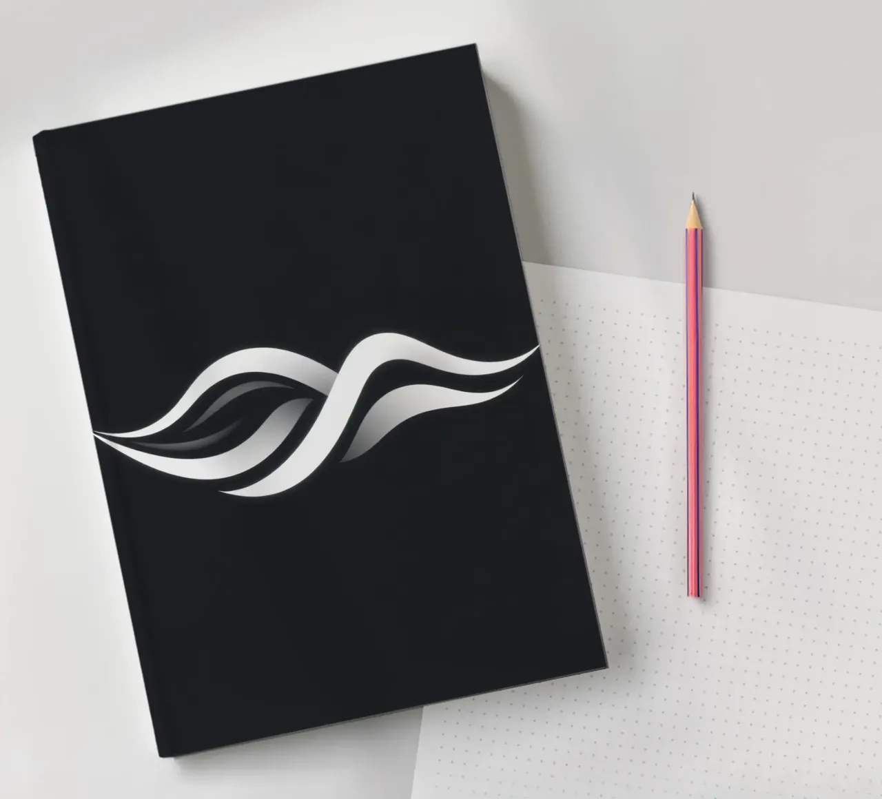 Abstract waves design representing fluidity and movement notebook by DesignDoodle