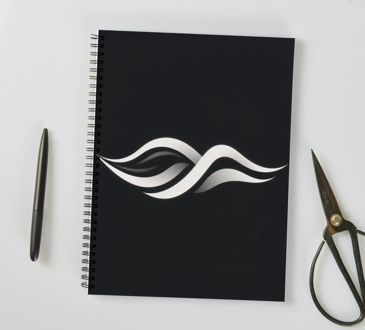 Abstract waves design representing fluidity and movement spiral notebook by DesignDoodle
